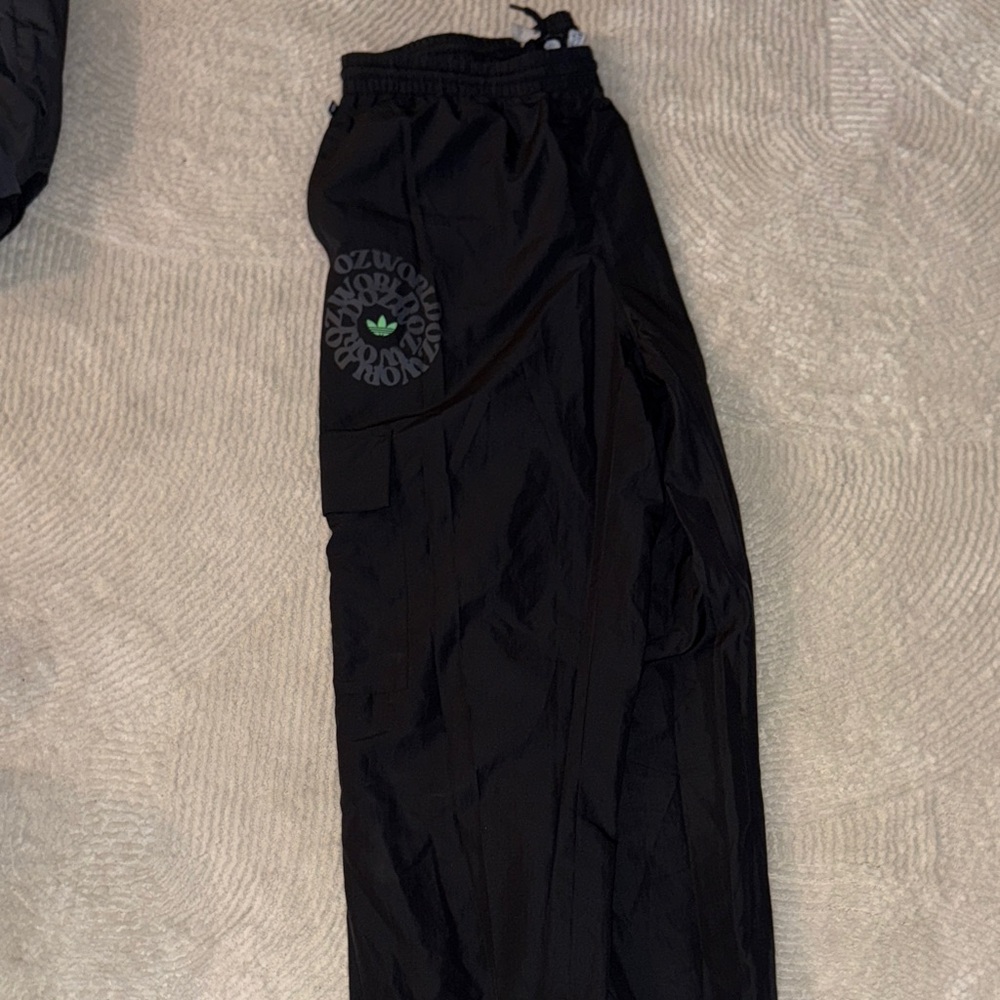 adidas Black Joggers with Graphic Detail